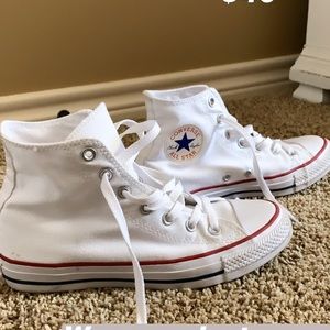 High Top White Converse - Worn 2 times!